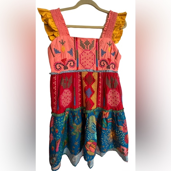 NWT embroidered Farm Rio mini dress size M - Picture 2 of 6